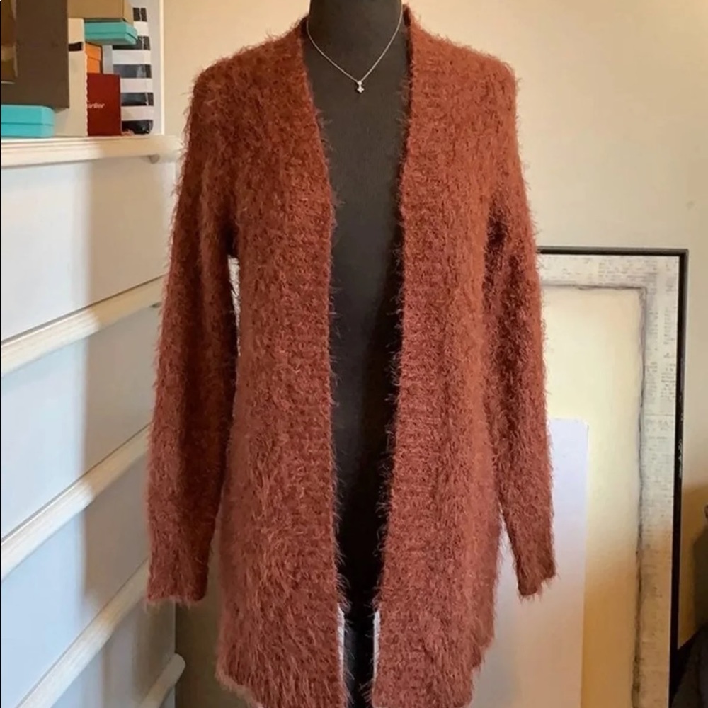 August Silk Long Cardigan sweater